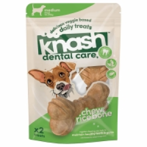 BMStores  Knash Dental Care Chew Rice Bone Dog Treats 2pk - Medium