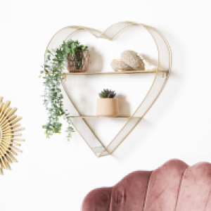 HomeBargains  Metal Wire Heart Shelf