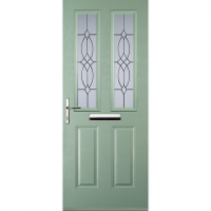 Wickes  Euramax 2 Panel 2 Square Chartwell Green Right Hand Composit