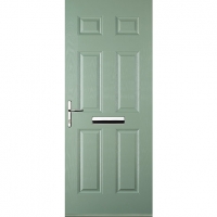 Wickes  Euramax 6 Panel Chartwell Green Right Hand Composite Door 92