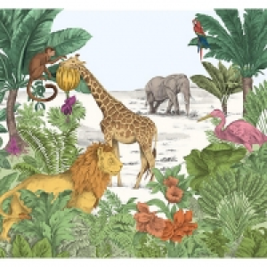 Watercolour Jungle Wall Mural 3m x 2.8m