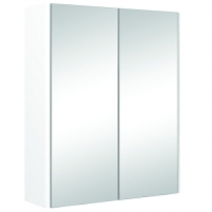 Wickes Semi-Frameless White Double Mirror Bathroom Cabinet -