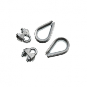 Wickes  Wickes Bright Zinc Plated Thimble & Clamp Set 4mm Pack 4