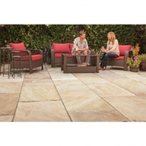 Wickes  Marshalls Indian Sandstone Textured Brown Multi Paving Slab 