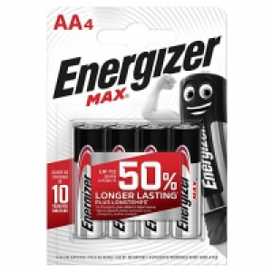 Energizer Max AA Batteries - Pack of 4 £3.99