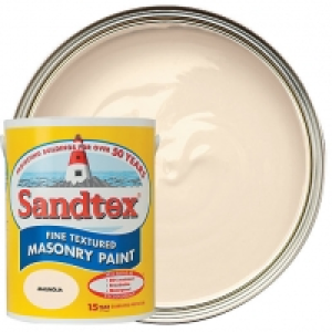 Wickes  Sandtex Fine Textured Masonry Paint - Magnolia 5L