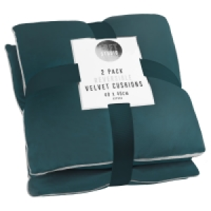 Reversible Matte Velvet Cushion 2pk - Teal