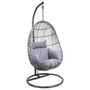Charles Bentley Rattan Egg Shaped Garden Swing Chair - Grey £547.00