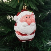 QDStores  4 Pack Of Glitter Santa Hanging Christmas Tree Ornaments