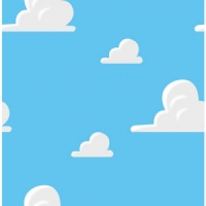 Disney Toy Story ANDYS Room Blue Clouds Wallpaper 10m