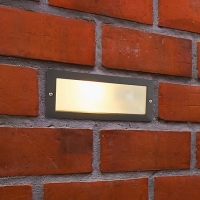Wickes  Saxby Gecko Textured Black & Frosted Glass Brick Light