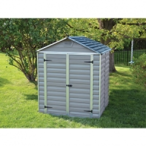 Palram Canopia 6 x 5ft Double Door Plastic Apex Shed with Sk