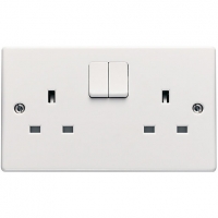 Wickes  Schneider Ultimate 13A Double Pole Twin Switched Socket - Wh