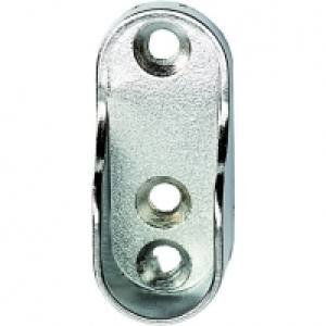 Wickes Interior Wardrobe Rail Oval End Socket - 15mm Chrome