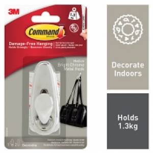 Command Bright Chrome Metal Medium Hook £7.99