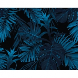 ohpopsi Indigo Tropical Pattern Wall Mural - XL 3.5m (W) x 2 £85.00