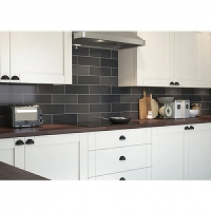 Wickes Soho Carbon Black Ceramic Wall Tile - 300 x 100mm £20.40