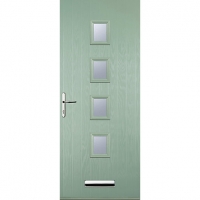 Wickes  Euramax 4 Square Chartwell Green Right Hand Composite Door 8