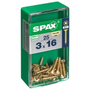 Spax Pz Countersunk Zinc Yellow Screws - 3 X 16mm Pack Of 25 £1.56