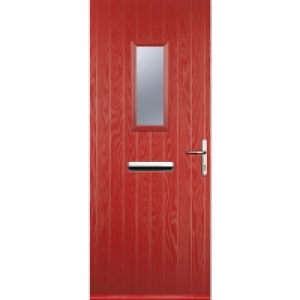 Euramax 1 Square Red Left Hand Composite Door 880mm x 2100mm