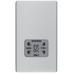 BG Screwless Flatplate Brushed Steel Dual Voltage Shaver Soc £25.00