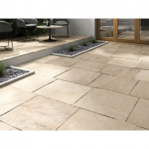 Marshalls Indian Sandstone Riven Buff Multi Paving Slab 600  £18.90