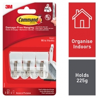 Wickes  Command White Small Wire Hooks - Pack of 3