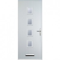 Wickes  Euramax 4 Square White Left Hand Composite Door 920mm x 2100