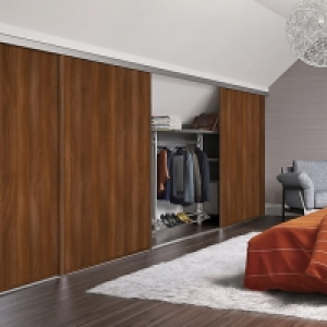 Spacepro Heritage Loft Sliding Door Walnut Frame Walnut Pane