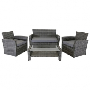 Charles Bentley 4 Seater Rattan Garden Furniture Set - Grey £660.00