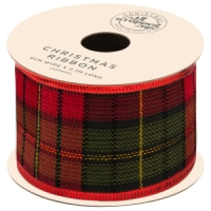Traditional Christmas Gift Ribbon 2.7m - Check