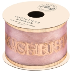 Christmas Rose Gold Gift Ribbon 2.7m - Pink Christmas