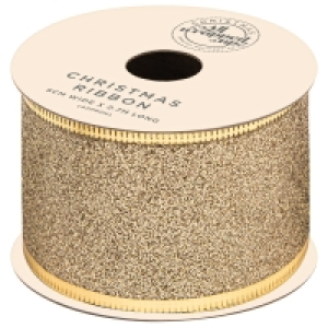 Christmas Champagne Gift Ribbon 2.7m - Glitter