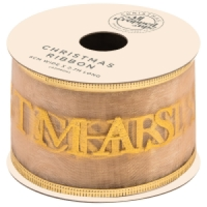 BMStores  Christmas Champagne Gift Ribbon 2.7m - Christmas Sparkle