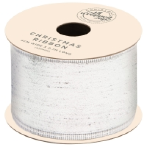 BMStores  Christmas Silver Gift Ribbon 2.7m