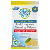 BMStores  Clean & Protect Multipurpose Cleaning Wipes 60pk - Lemon