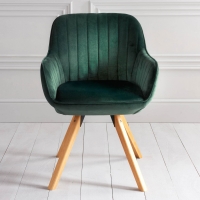BMStores  Darcey Velvet Swivel Chair - Green