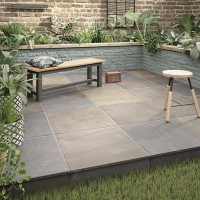 Wickes  Holkham Grey Multi Outdoor Porcelain Tile 600 x 600 x 20mm -