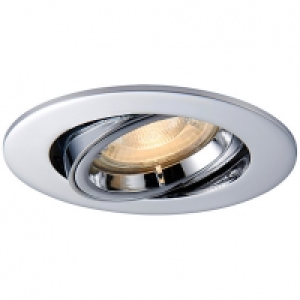 Wickes  Saxby GU10 Cast Adjustable Downlight - Chrome Effect