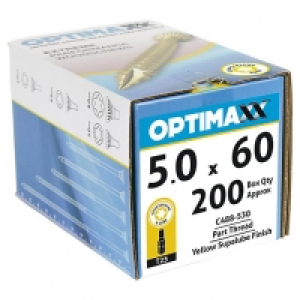 Optimaxx Tx Countersunk Zinc & Yellow Passivated Woodscrew - £12.38