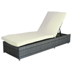 Charles Bentley Rattan Garden Sun Lounger - Natural