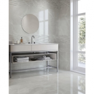 Wickes  Wickes Boutique Bukan Silver Glazed Porcelain Wall & Floor T