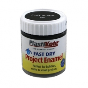 PlastiKote Fast Dry Brush On Enamel - Flat Black 59ml