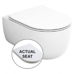 Wickes Teramo Easy Clean Wall Hung Toilet Pan & Soft Close W