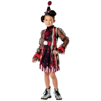 BMStores  Girls Clown Halloween Costume 5-10 Years - Red