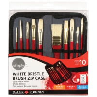 BMStores  Daler Rowney White Bristle Brush Zip Case 10pk