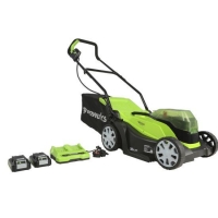 RobertDyas  Greenworks 48V 36cm Lawnmower with Two 24v 2Ah Batteries and