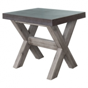 Wickes  Charles Bentley Fibre Cement & Acacia Wood Garden Stool