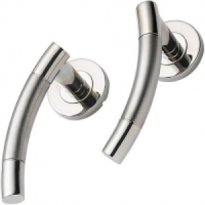 Wickes Sydney Round Rose Latch Door Handle - Satin & Polishe