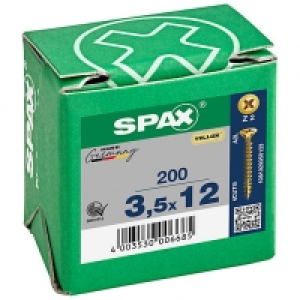 Wickes  Spax Pz Countersunk Yellox Screws - 3.5x12mm Pack Of 200